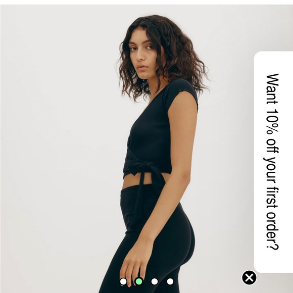 Organic Basics Core Rib Wrap Crop Top - Picture 2 of 6